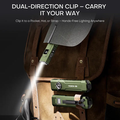 High-Lumen Rechargeable EDC Flashlight with UV Light - Portable Waterproof Pocket Torch for Outdoor Camping & Emergency