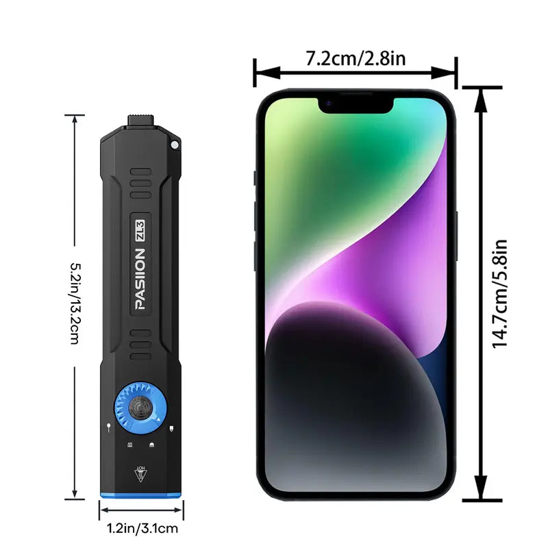 High-Lumen Rechargeable EDC Flashlight with UV Light - Portable Waterproof Pocket Torch for Outdoor Camping & Emergency