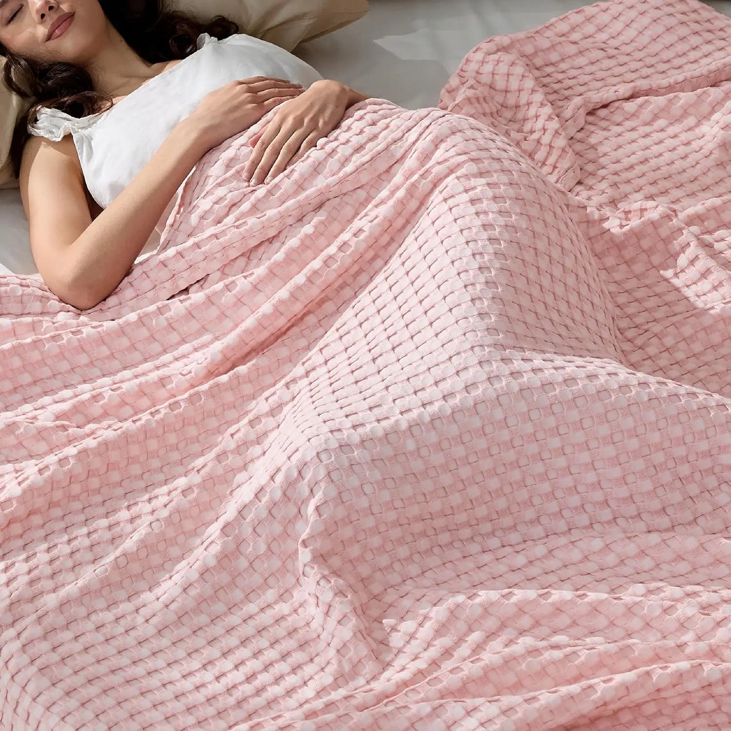 Bamboo Waffle Cooling Blanket | Rayon from Bamboo | Luxury Throw