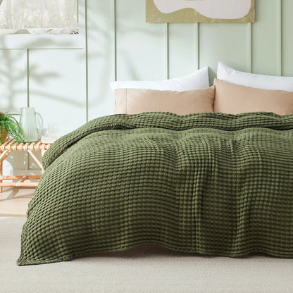 Bamboo Waffle Cooling Blanket | Rayon from Bamboo | Luxury Throw