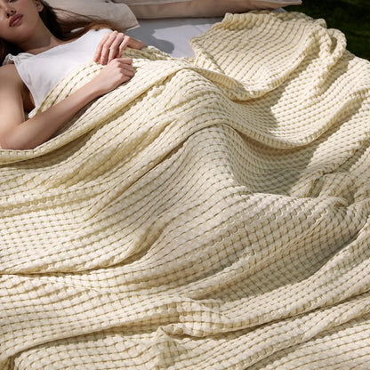 Bamboo Waffle Cooling Blanket | Rayon from Bamboo | Luxury Throw
