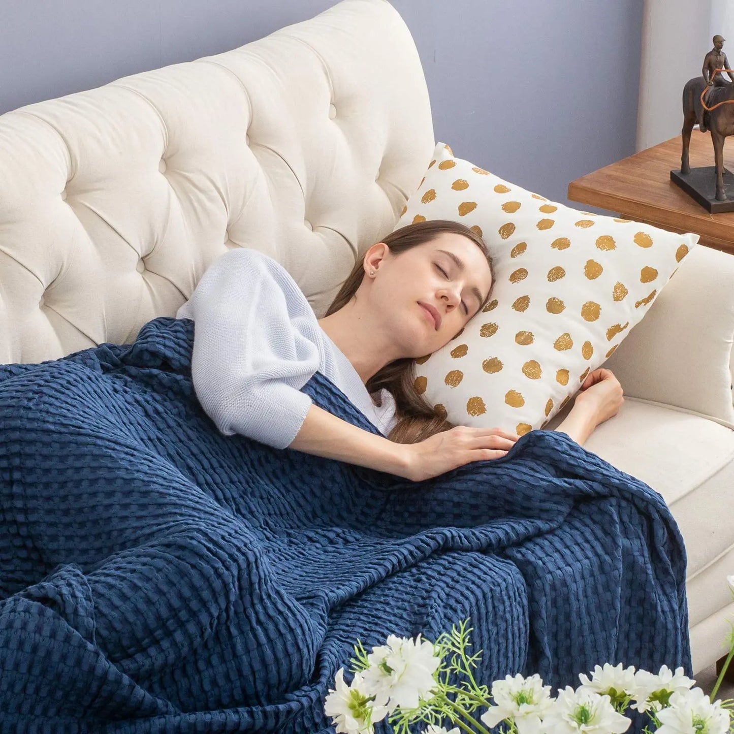 Bamboo Waffle Cooling Blanket | Rayon from Bamboo | Luxury Throw