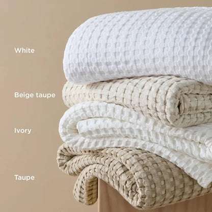 Bamboo Waffle Cooling Blanket | Rayon from Bamboo | Luxury Throw