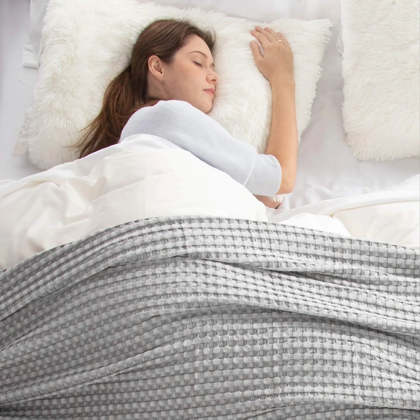 Bamboo Waffle Cooling Blanket | Rayon from Bamboo | Luxury Throw