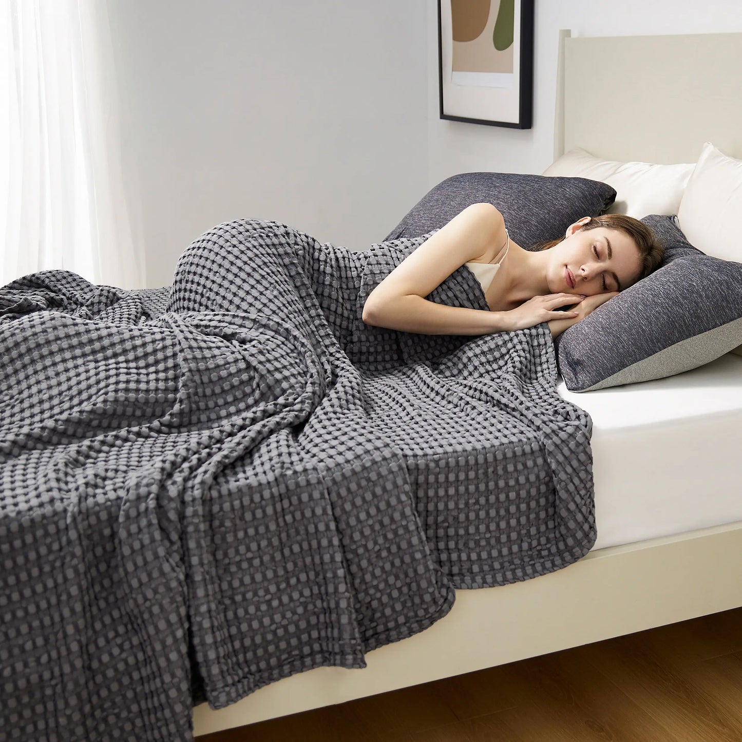 Bamboo Waffle Cooling Blanket | Rayon from Bamboo | Luxury Throw