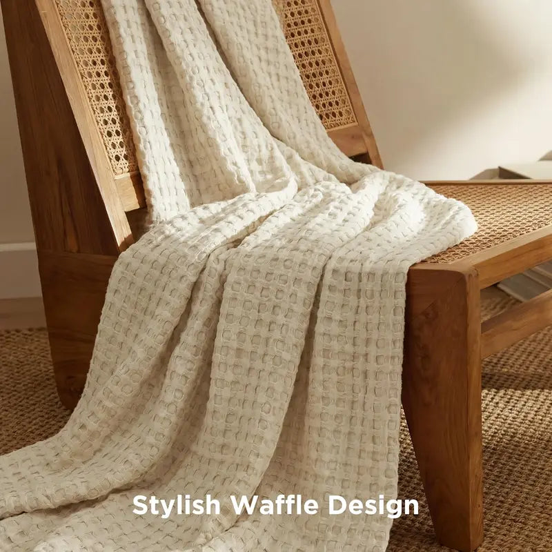 Bamboo Waffle Cooling Blanket | Rayon from Bamboo | Luxury Throw