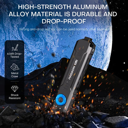 High-Lumen Rechargeable EDC Flashlight with UV Light - Portable Waterproof Pocket Torch for Outdoor Camping & Emergency