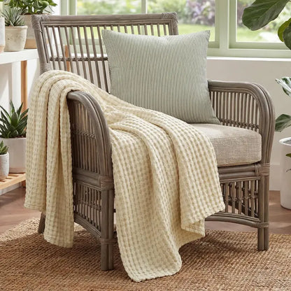 Bamboo Waffle Cooling Blanket | Rayon from Bamboo | Luxury Throw