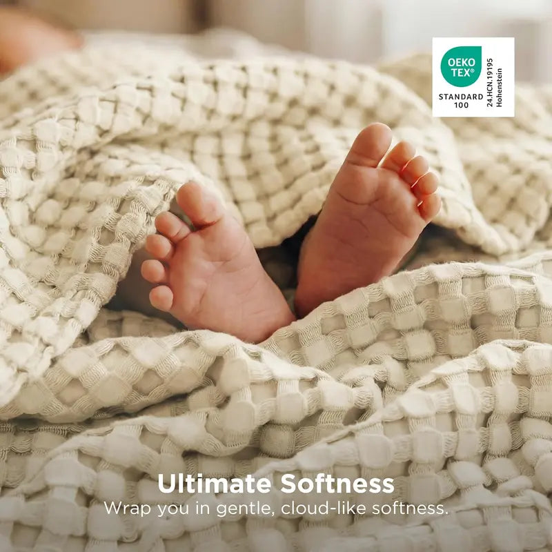 Bamboo Waffle Cooling Blanket | Rayon from Bamboo | Luxury Throw