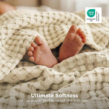 Bamboo Waffle Cooling Blanket | Rayon from Bamboo | Luxury Throw